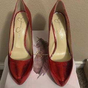 Jessica Simpson Metallic Red